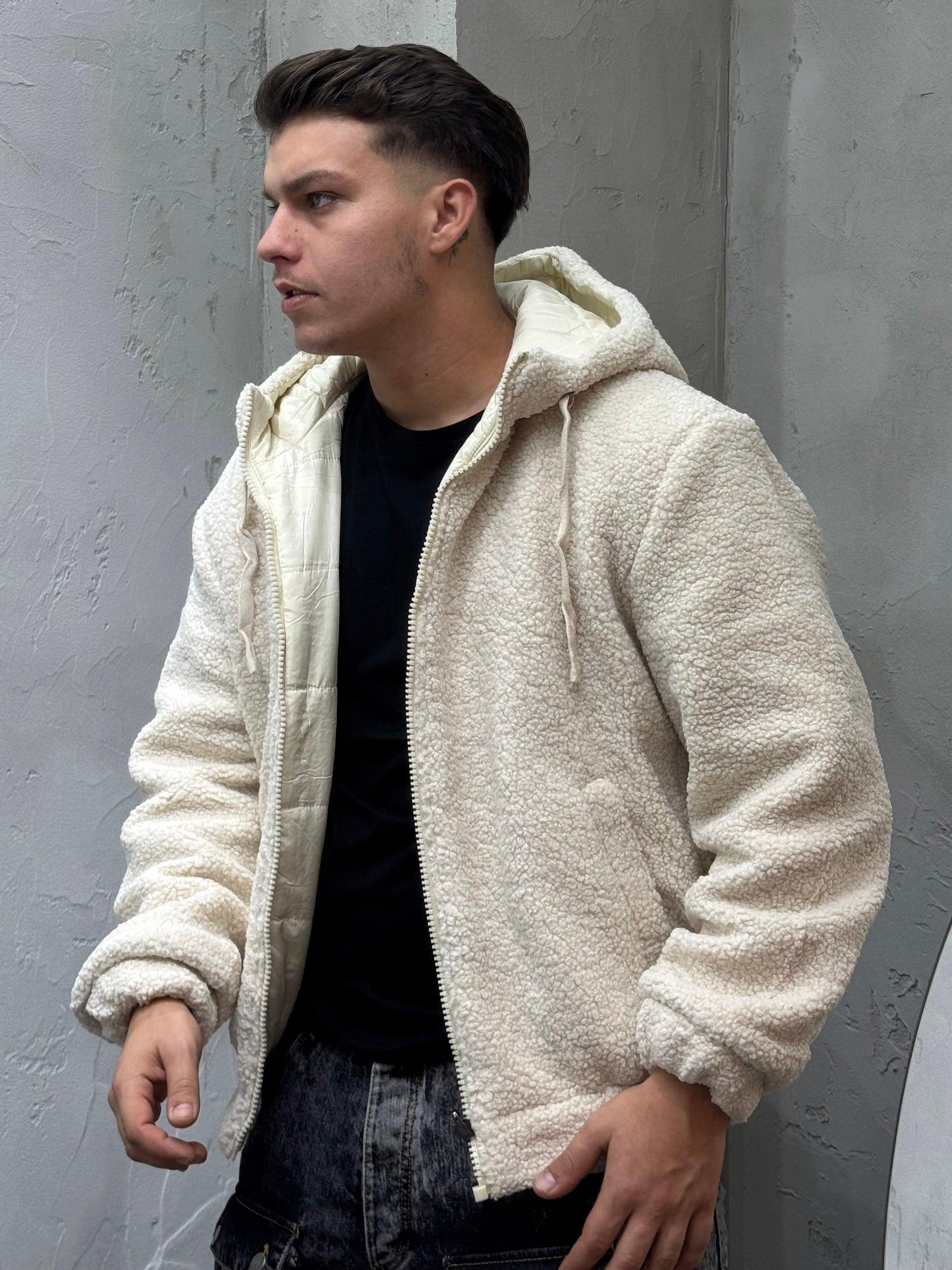 JACKET TEDDY REVERSE CREAM