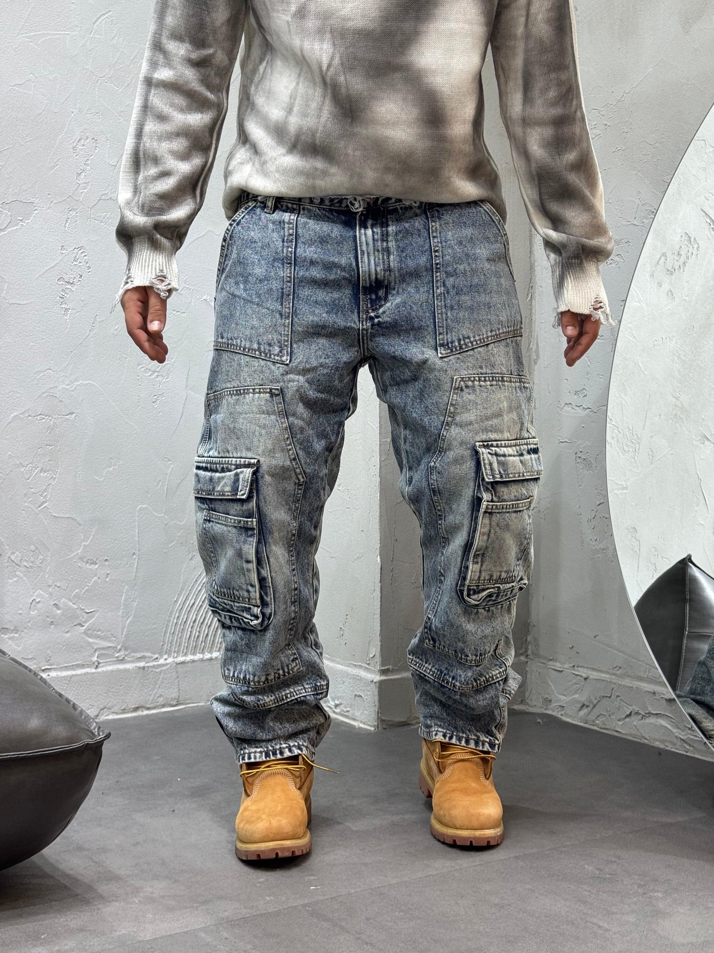 CARGO LIGHT JEANS POCKET