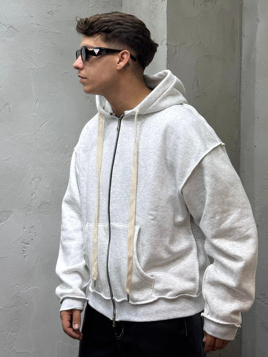 CONTRAST BOXY FIT WITH NIKE GRAY ZIP