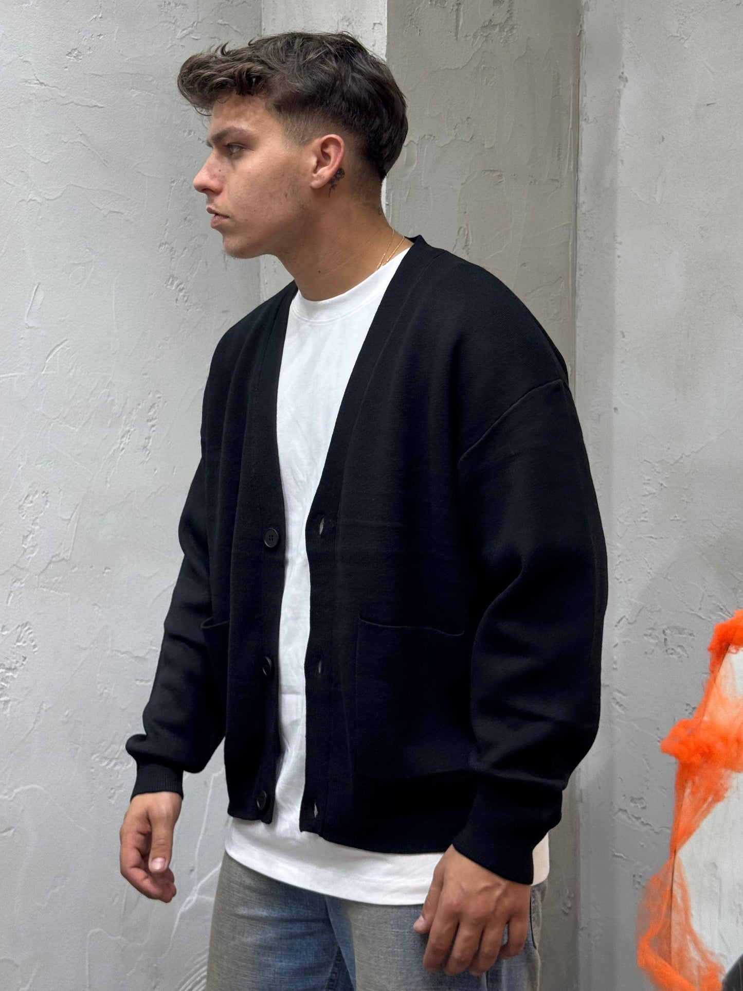 CARDIGAN POCKET BLACK