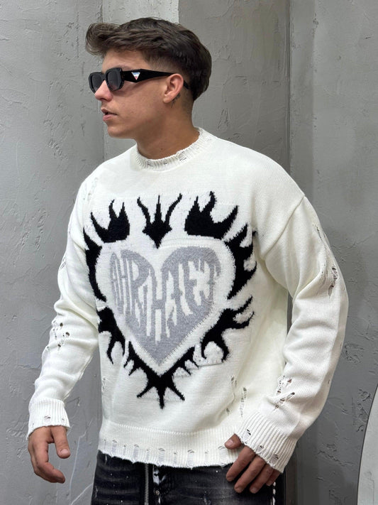 MAGLIONCINO SACRED HEART WHITE