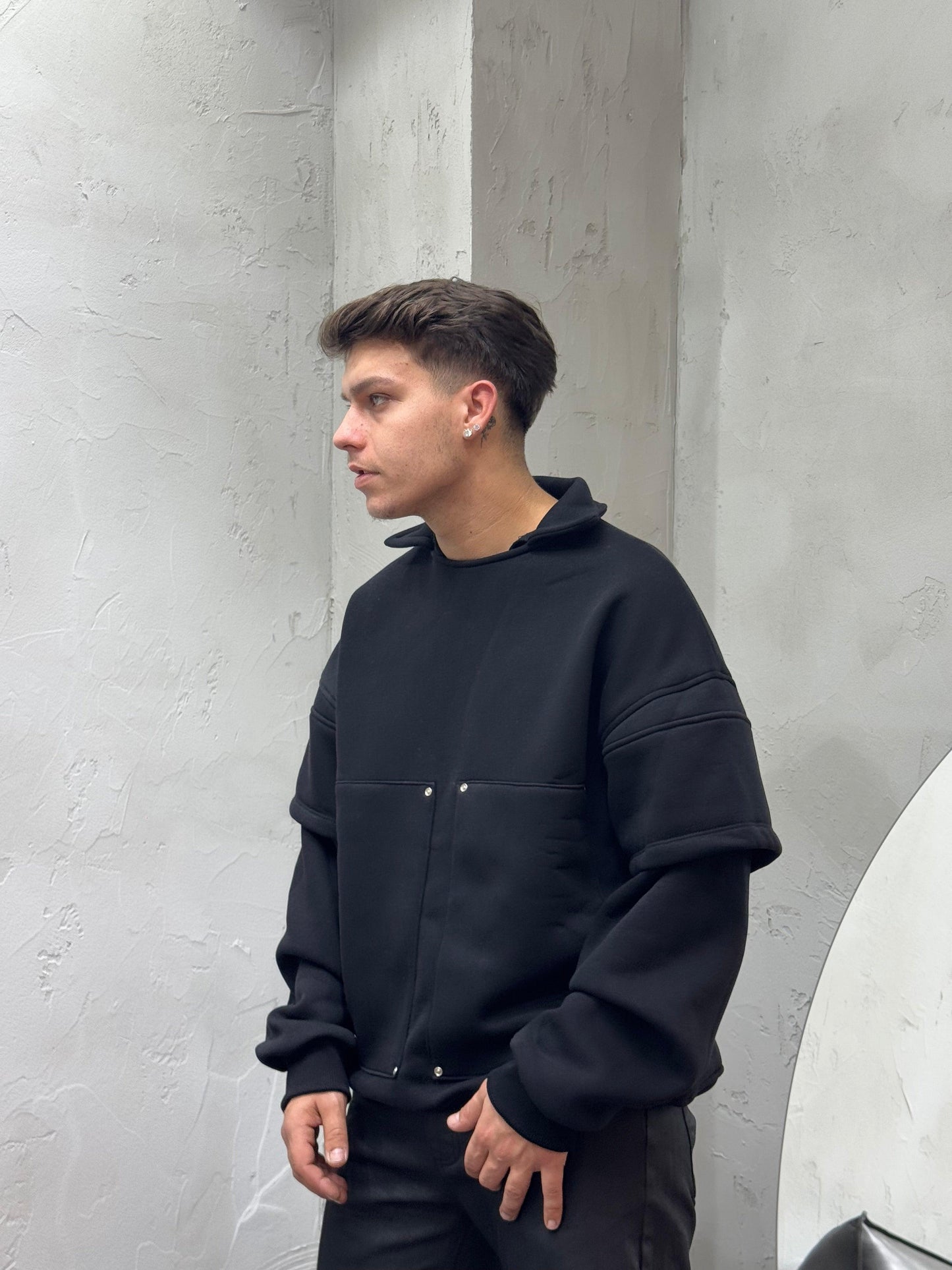 HOODIE CARPENTER DOPPIATA BLACK