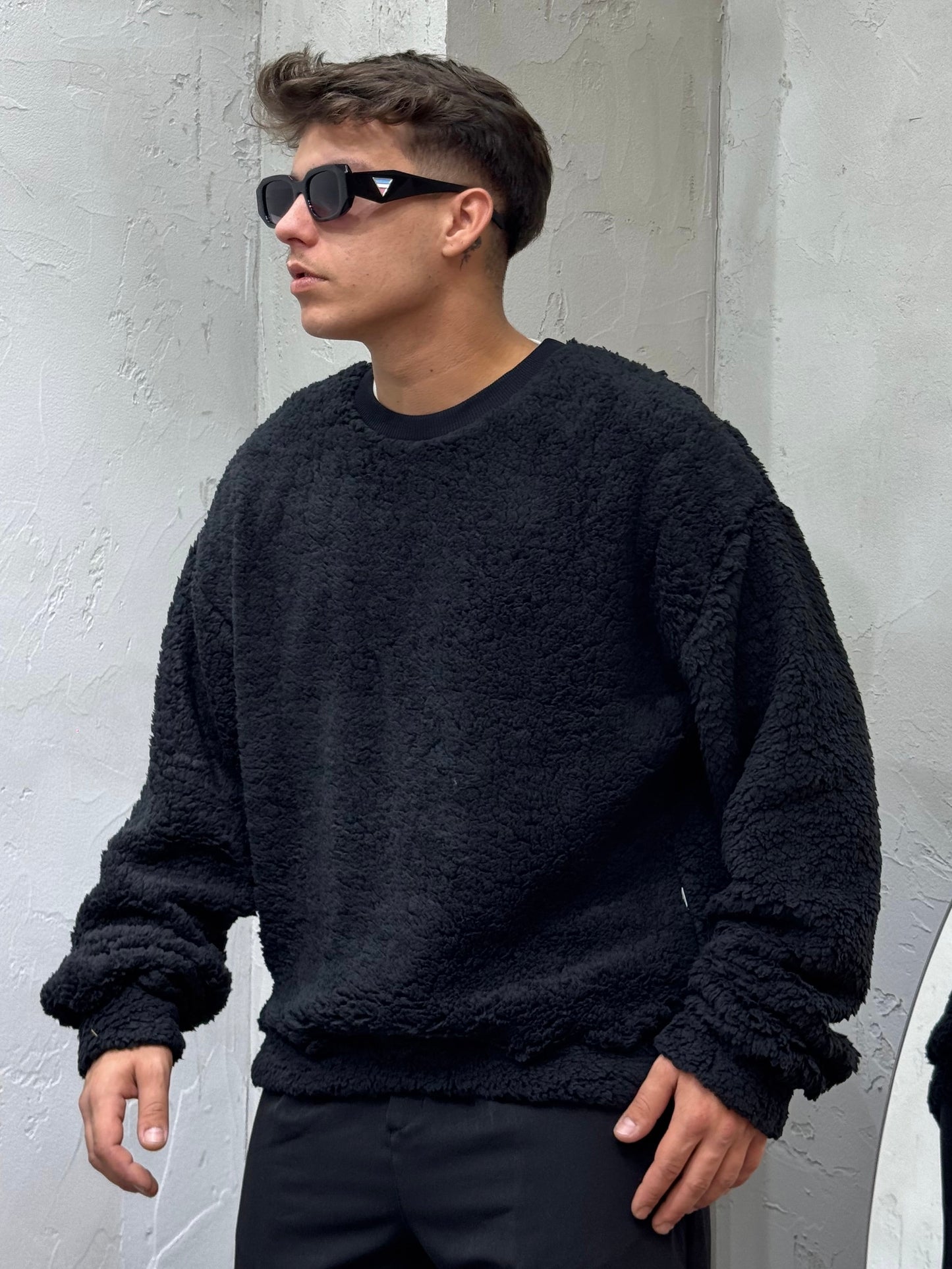 HOODIE BOXY TEDDY FRLV BLACK