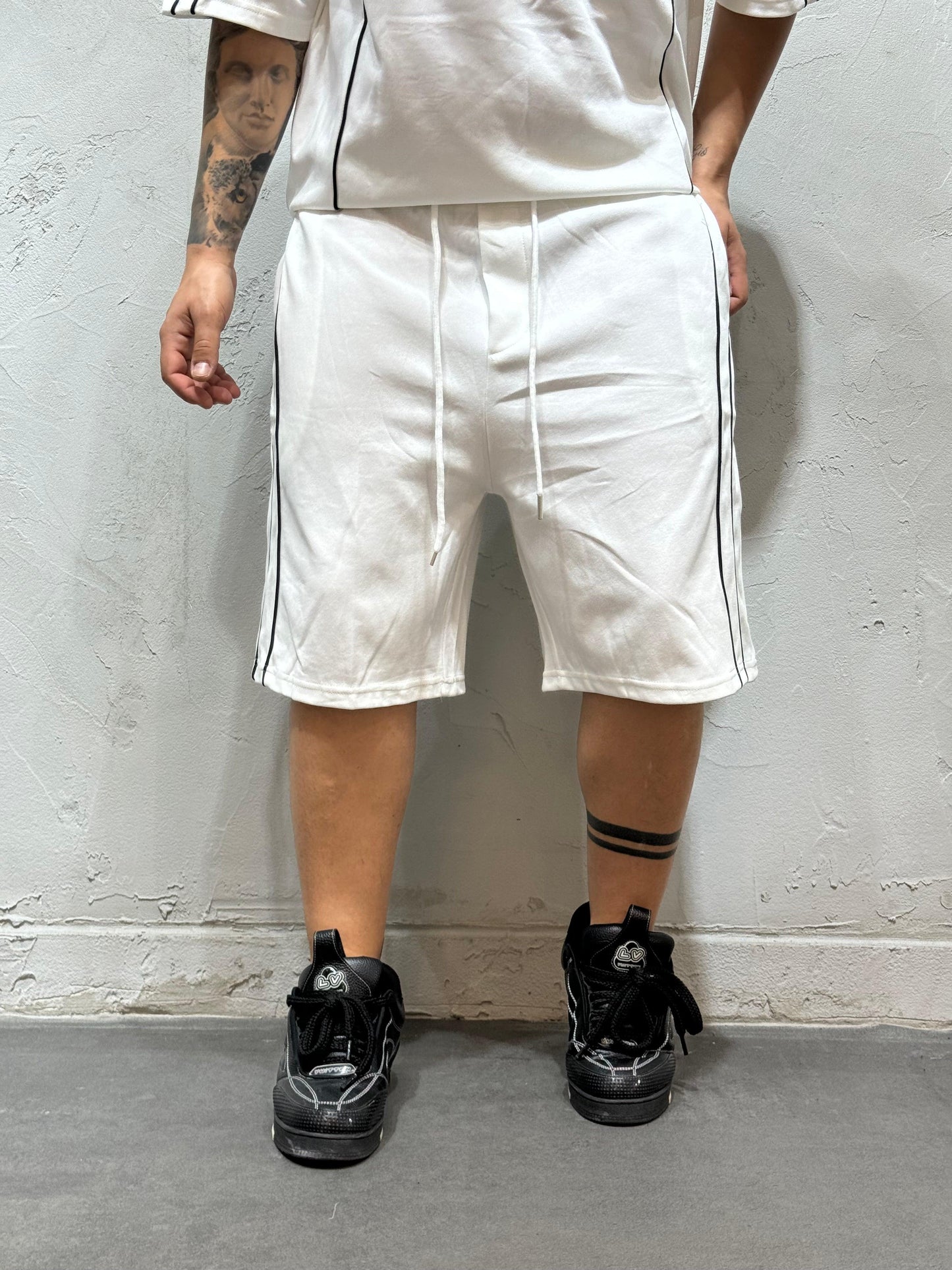 COORDINATO BASIC WITH STRIPES WHITE