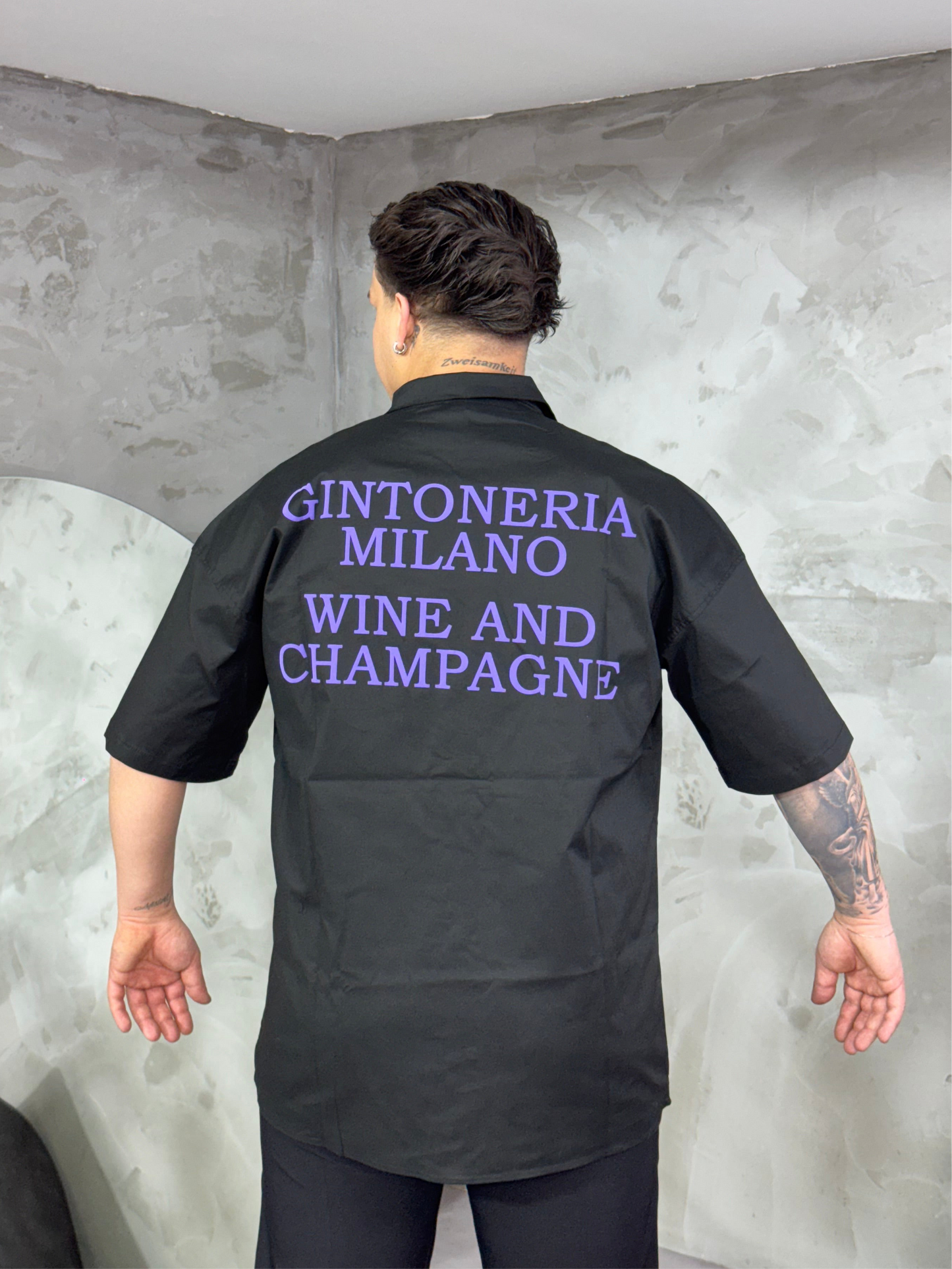 CAMICIA WINE AND CHAMPAGNE BLACK