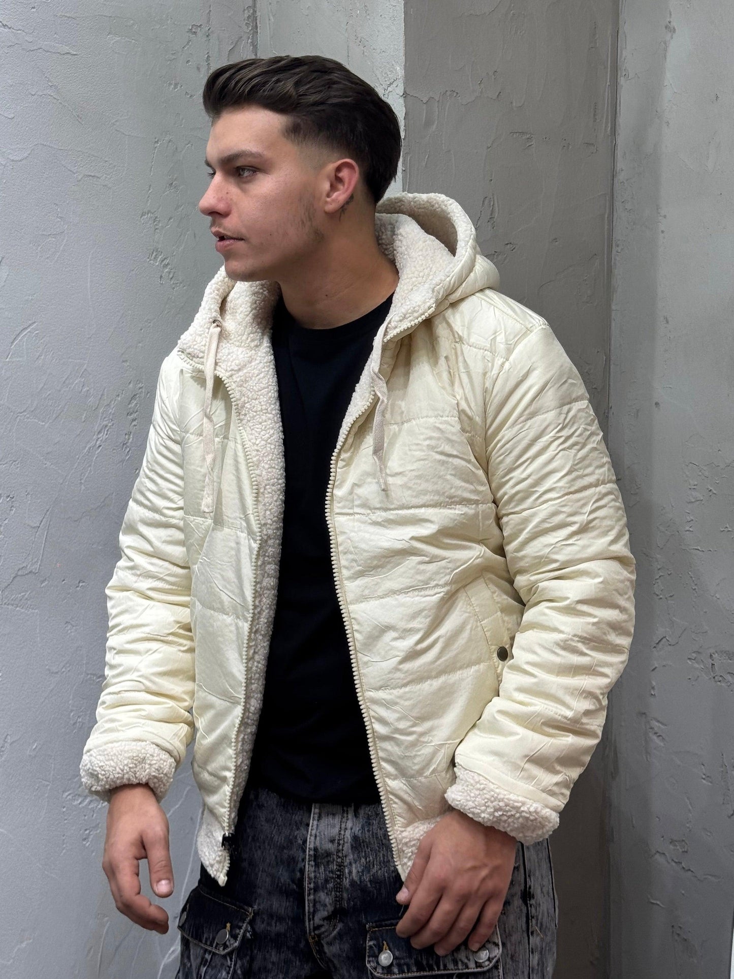 JACKET TEDDY REVERSE CREAM