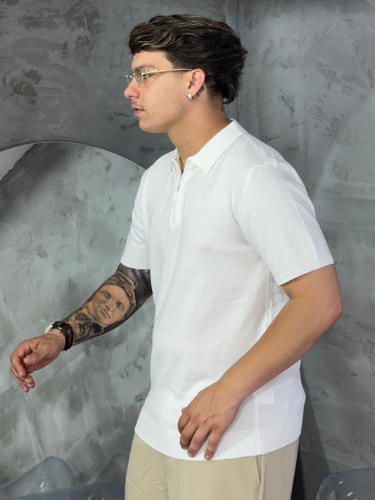 POLO HALF ZIP WHITE