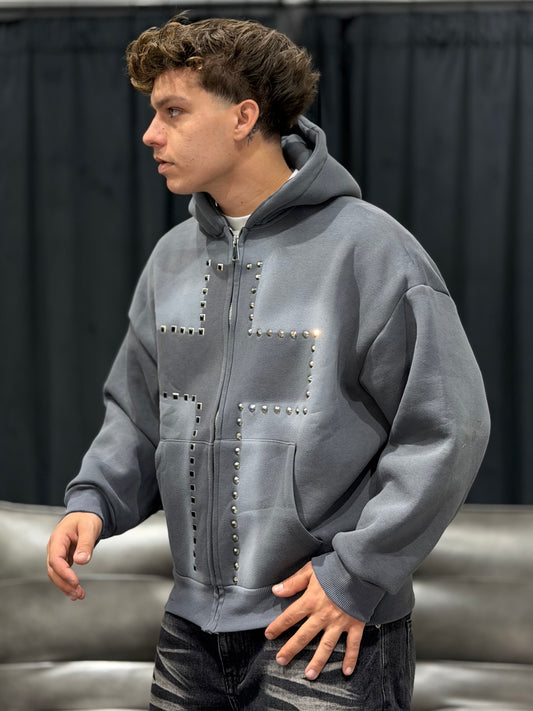 FELPA CROSS SFUMATA PIOMBO