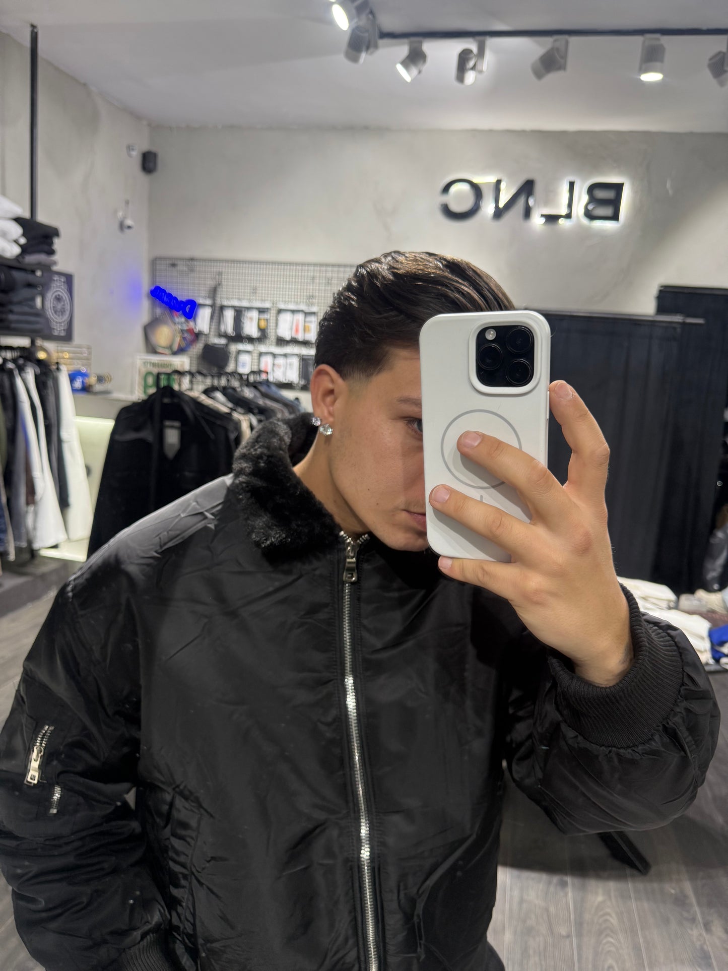 JACKET COLLO IN PELLICCIA BLACK