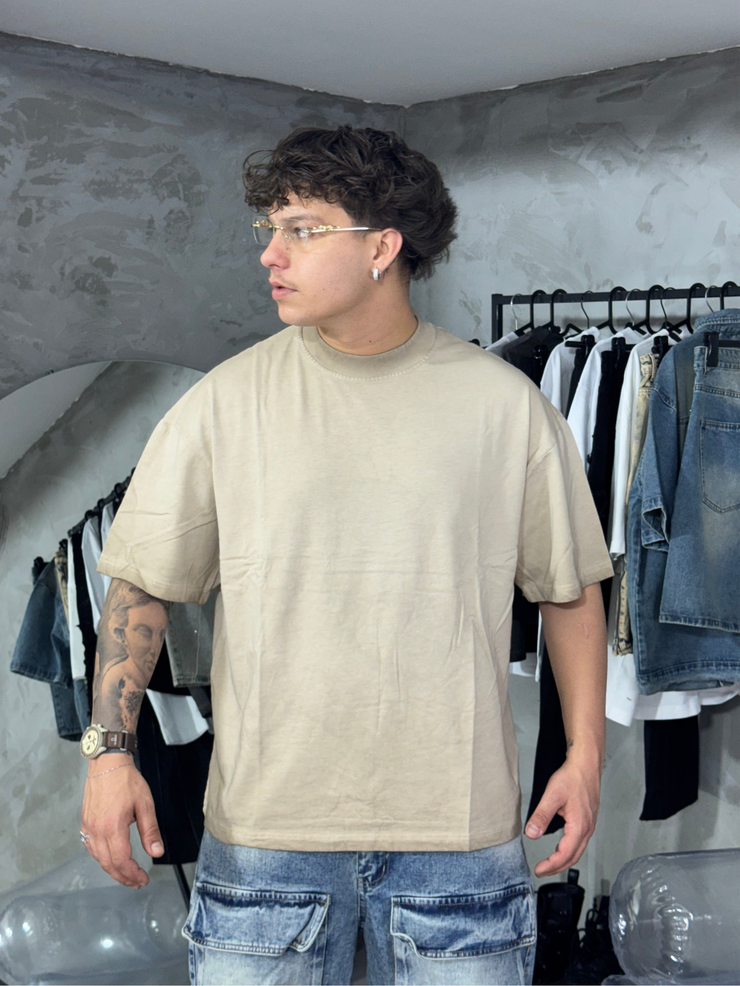 T-SHIRT BASIC FADED BEIGE