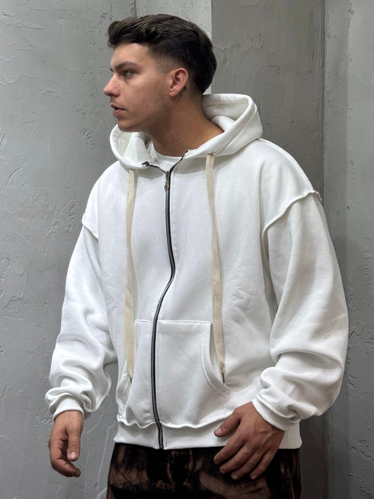 CONTRAST BOXY FIT WITH WHITE ZIP