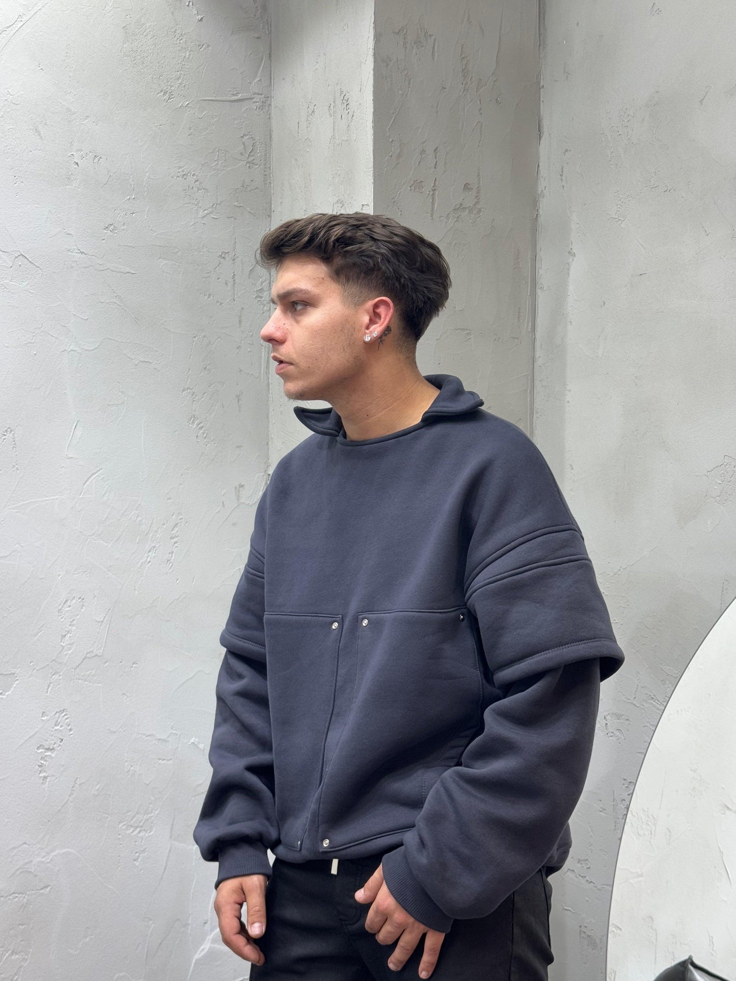 HOODIE CARPENTER DOPPIATA PIOMBO