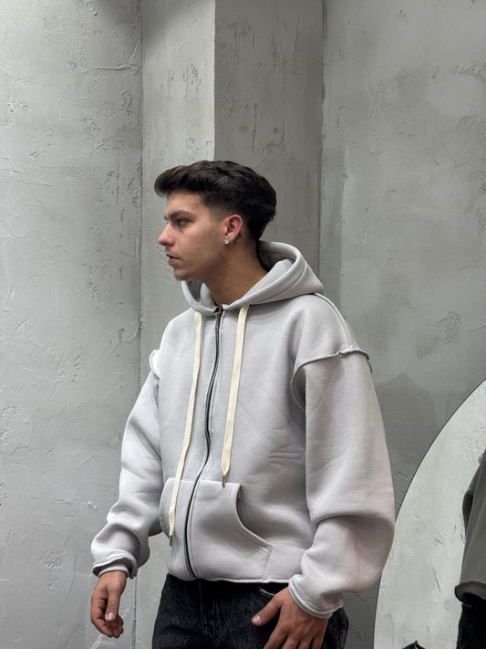 CONTRAST BOXY FIT WITH DIRTY SNOW ZIP