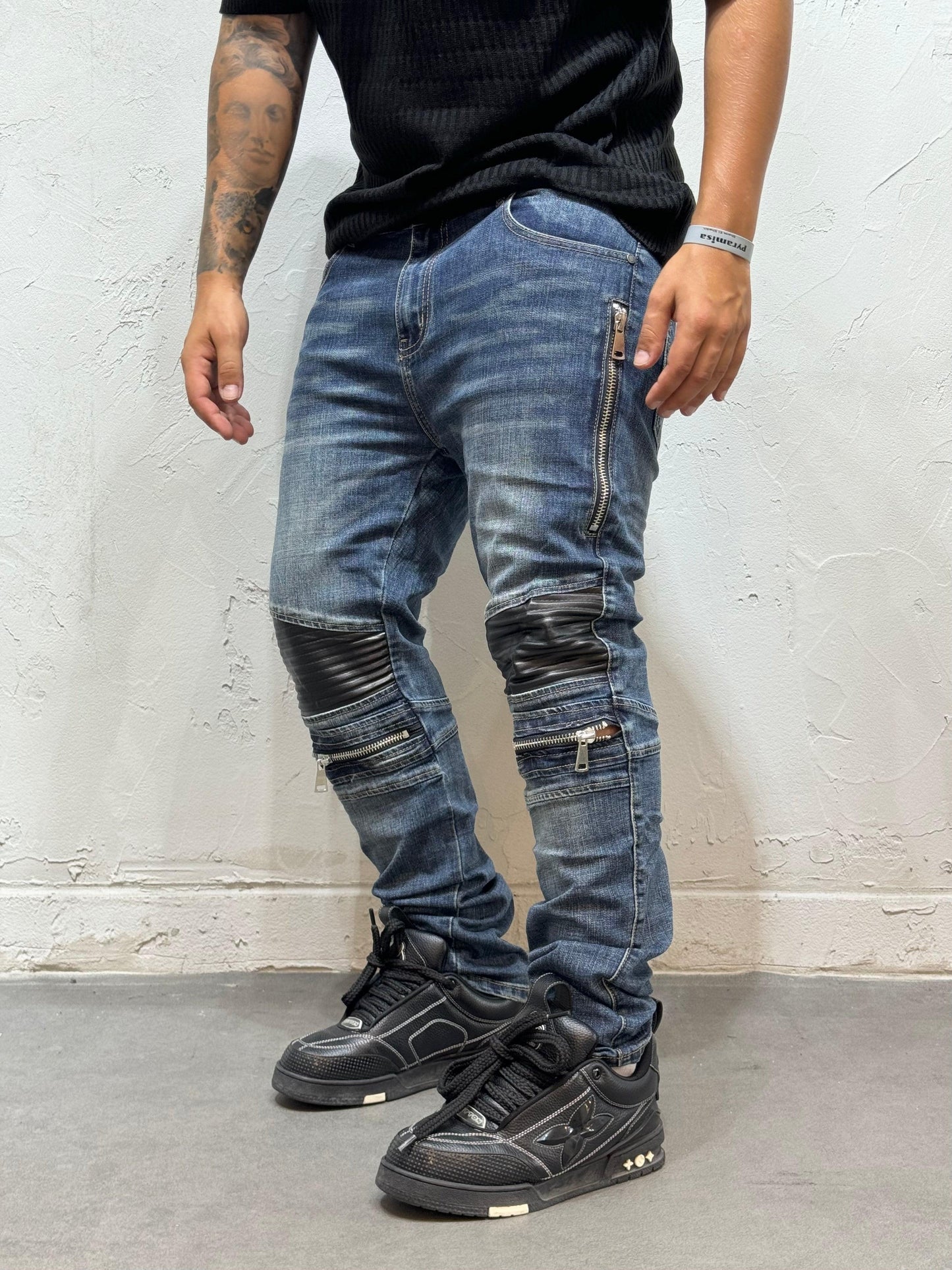 SKINNY FIT BICOLOR JEANS