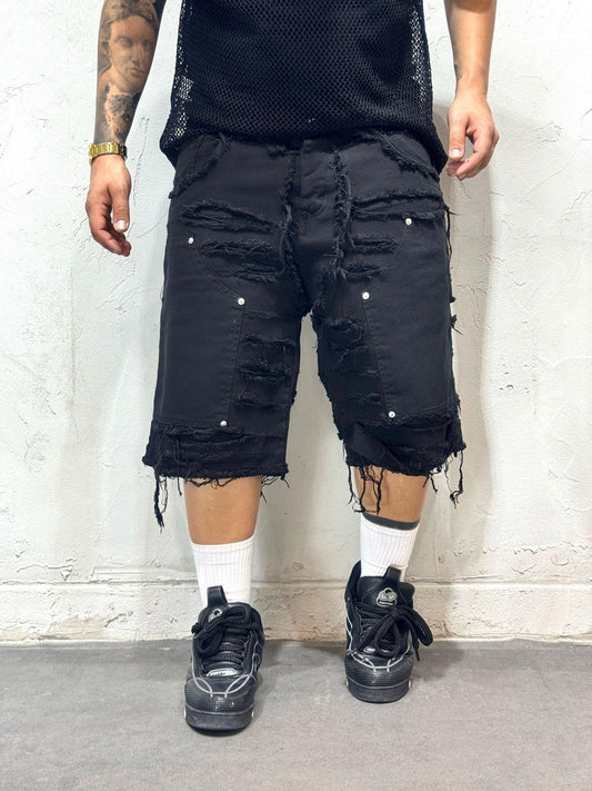 SHORT CARPENTER RIPPED BLACK