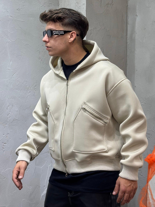 JACKET CROP FIT SCUBA BEIGE