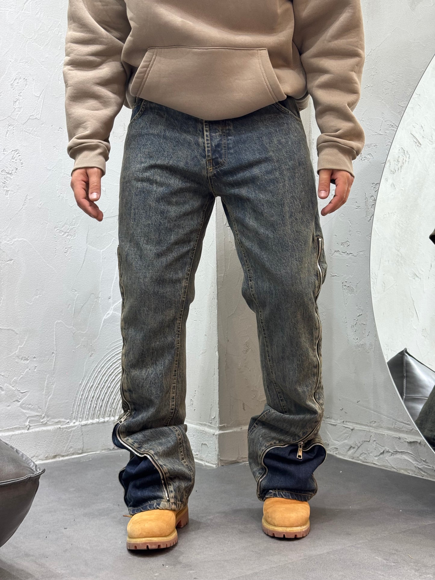 FLARE FULLED ZIP SANDBLASTED