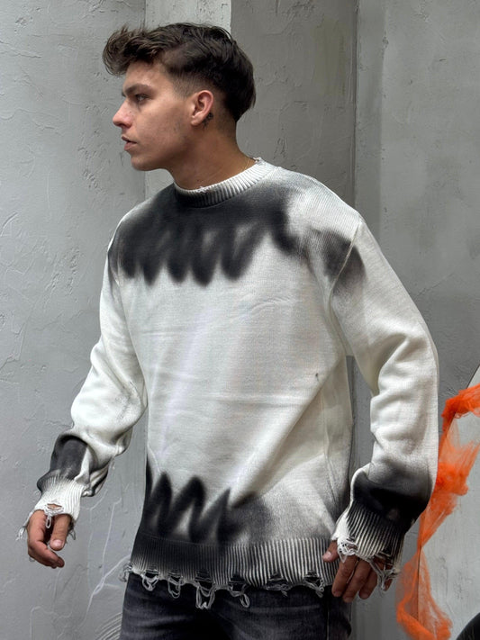 MAGLIONCINO SPRAYED WHITE