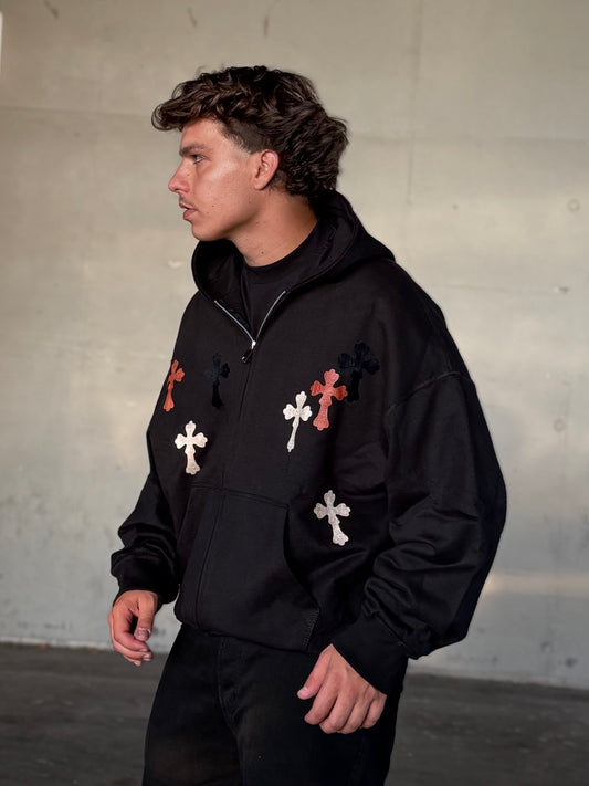 HOODIE CROSSES BLACK