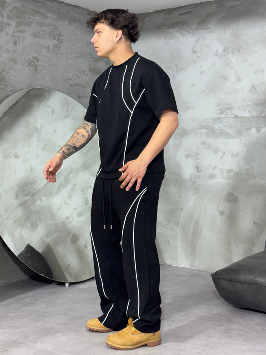 COORDSET TUTA LINES BLACK