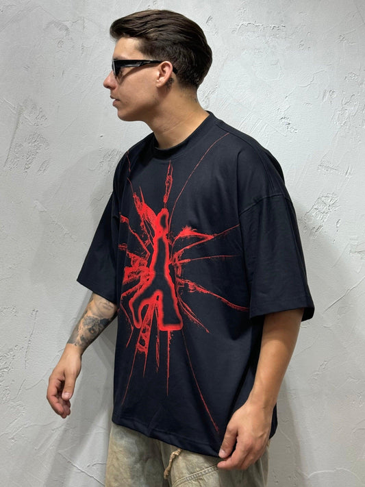 T-SHIRT BROKEN SCREEN BY HNSTY BLACK