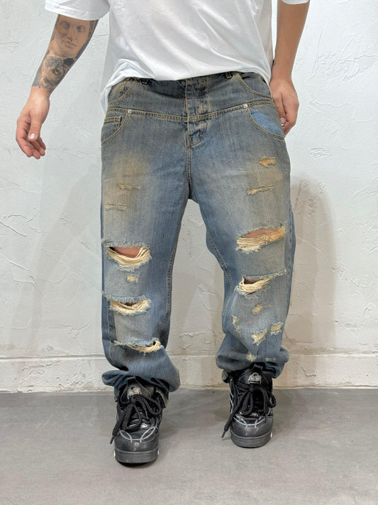 BAGGY FIT FRAYED JEANS FREESTART
