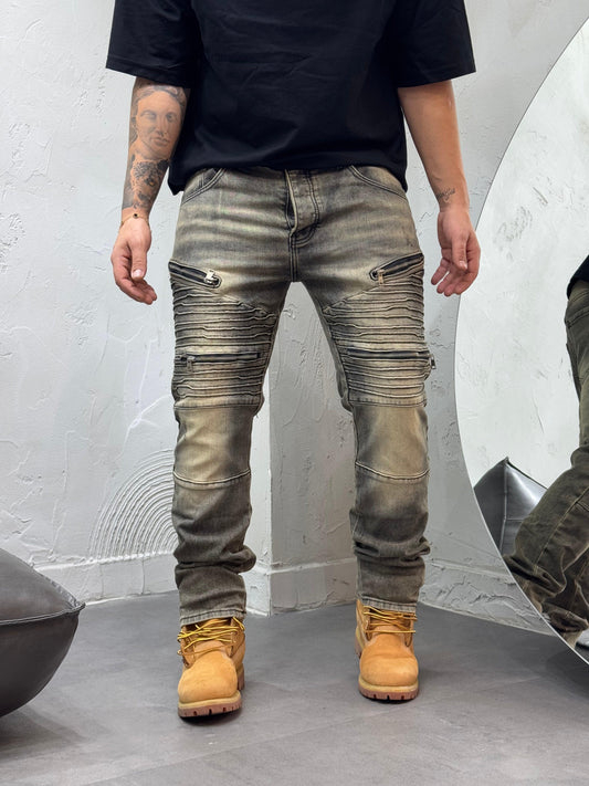 SKINNY FIT SANDBLASTED FULLED ZIP