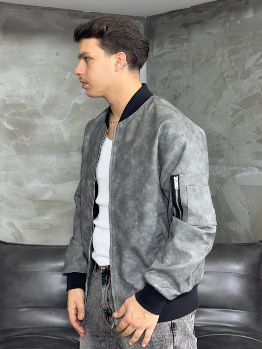 JACKET ECOPELLE CROP FIT MARBLE