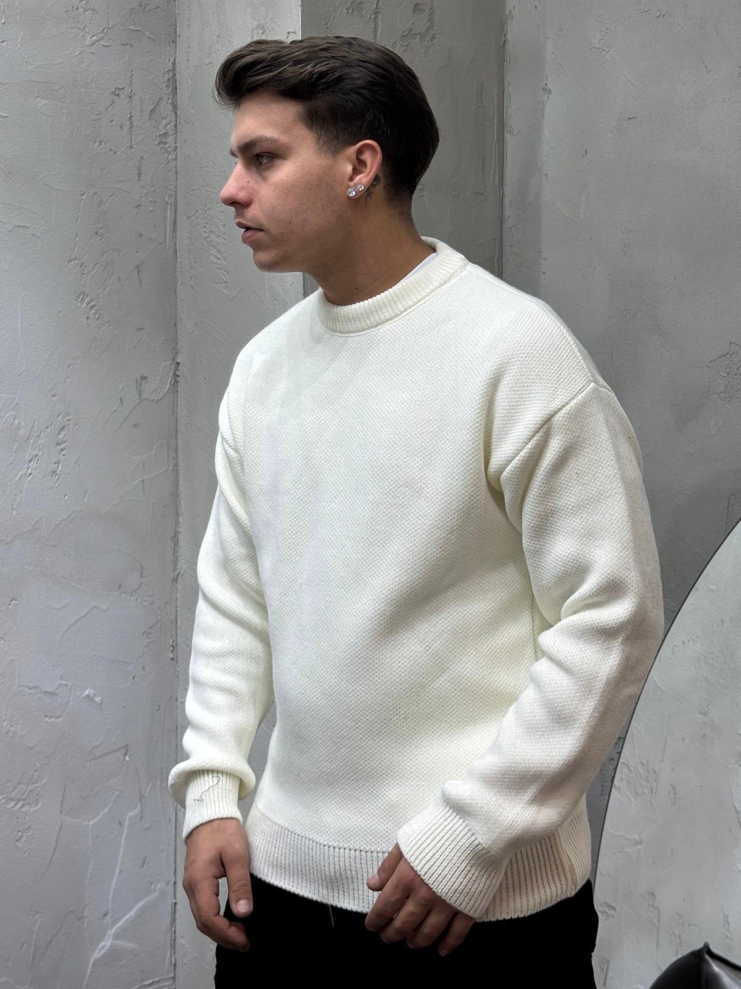 MAGLIONCINO BASIC REGULAR FIT WHITE