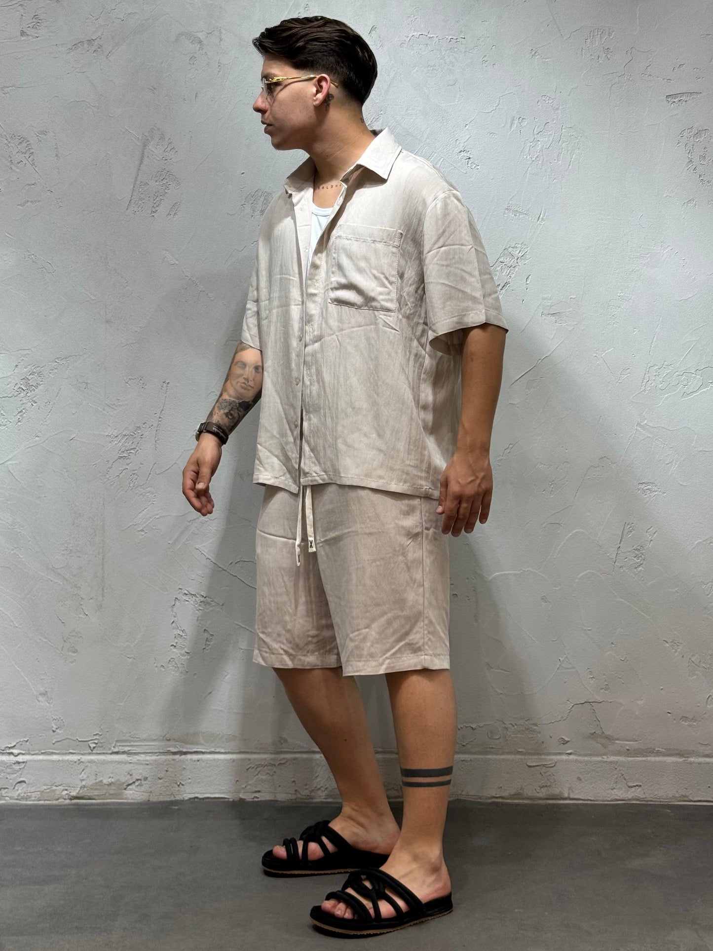 T-SHIRT REGULAR PALM MONEY AVORIO