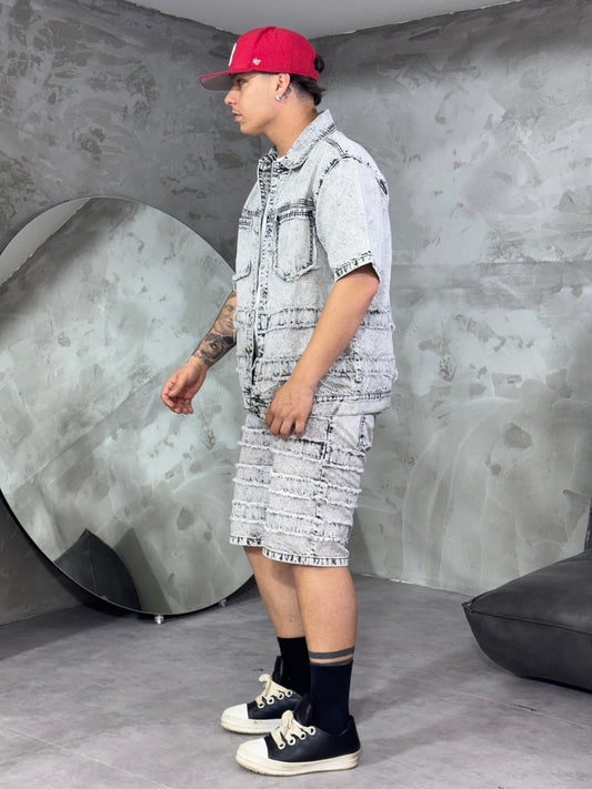 COORDSET RIPPED GREY