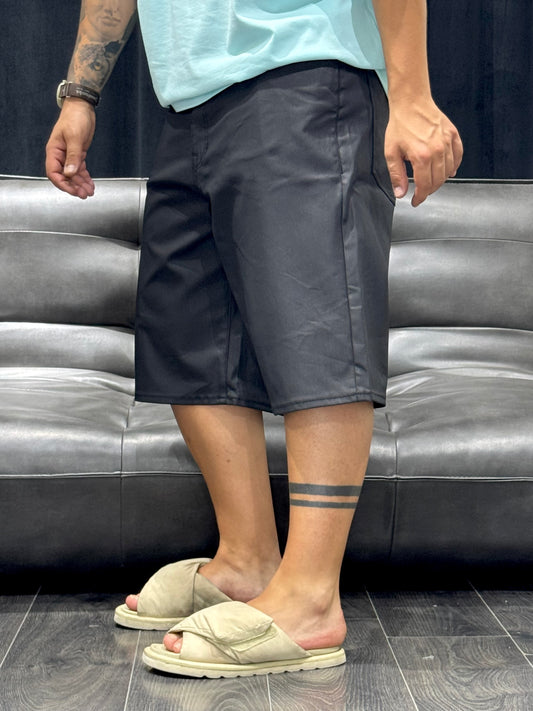 SHORTS BASIC WAXED BLACK