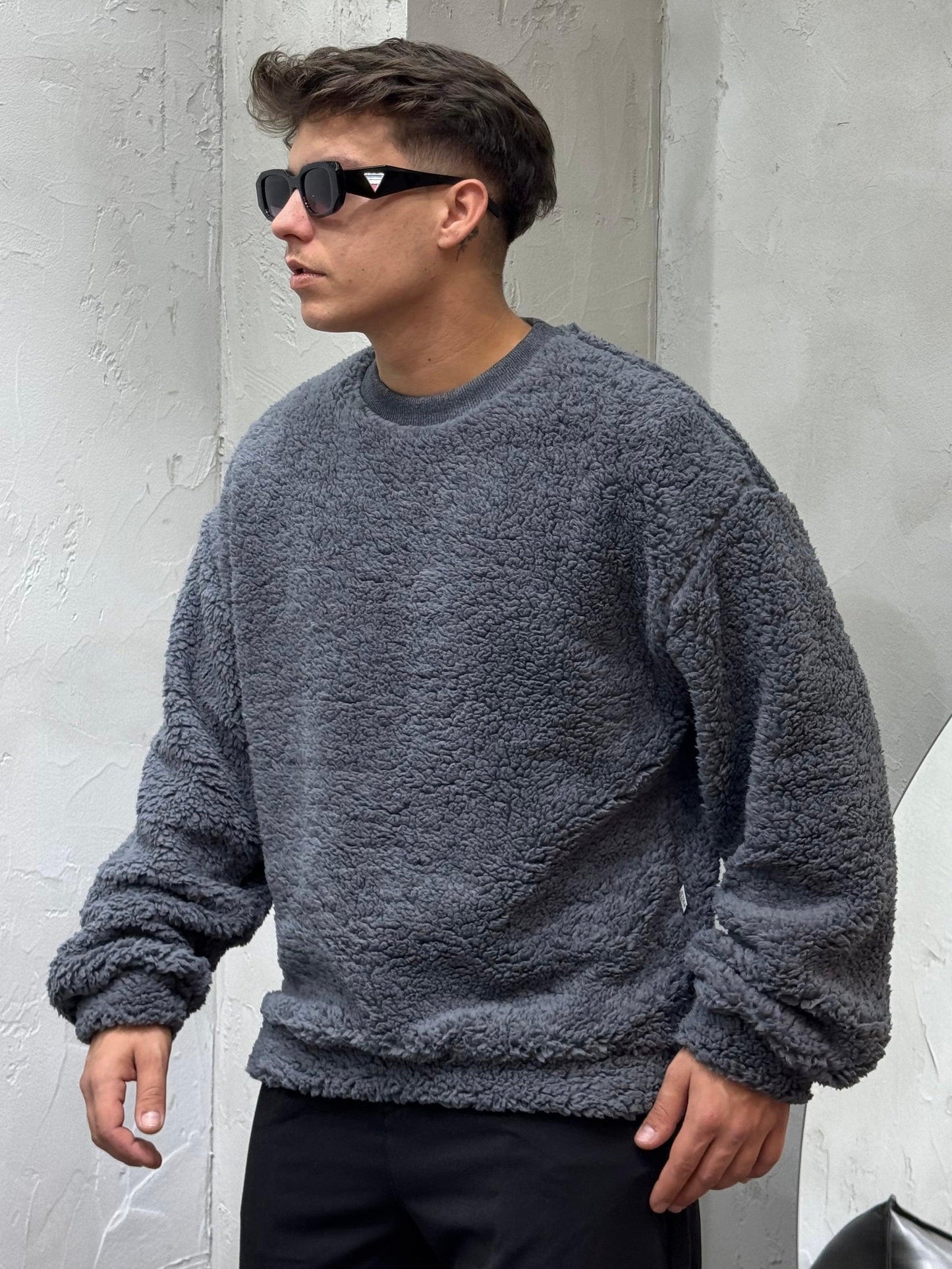 HOODIE BOXY TEDDY FRLV GREY