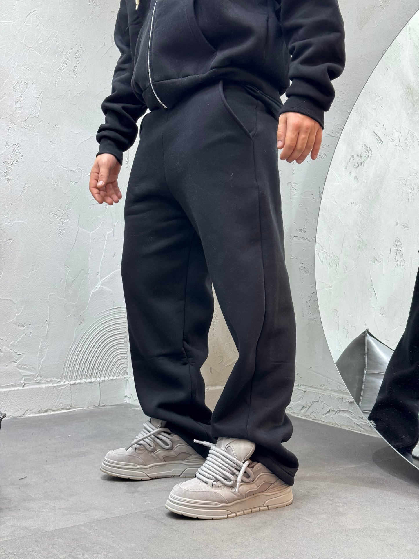 PANTALONE TUTA FONDO AMPIO AW BLACK