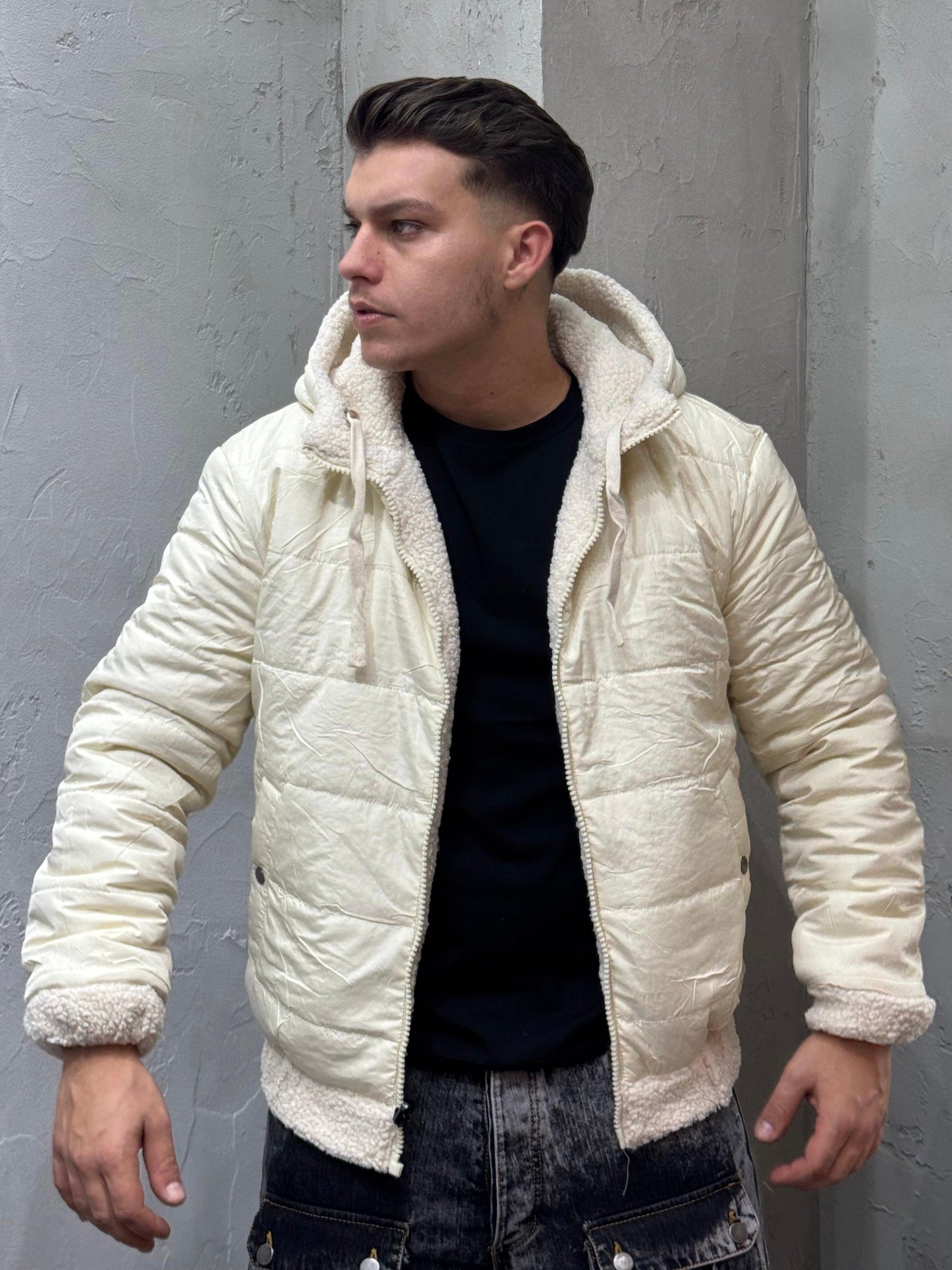 JACKET TEDDY REVERSE CREAM