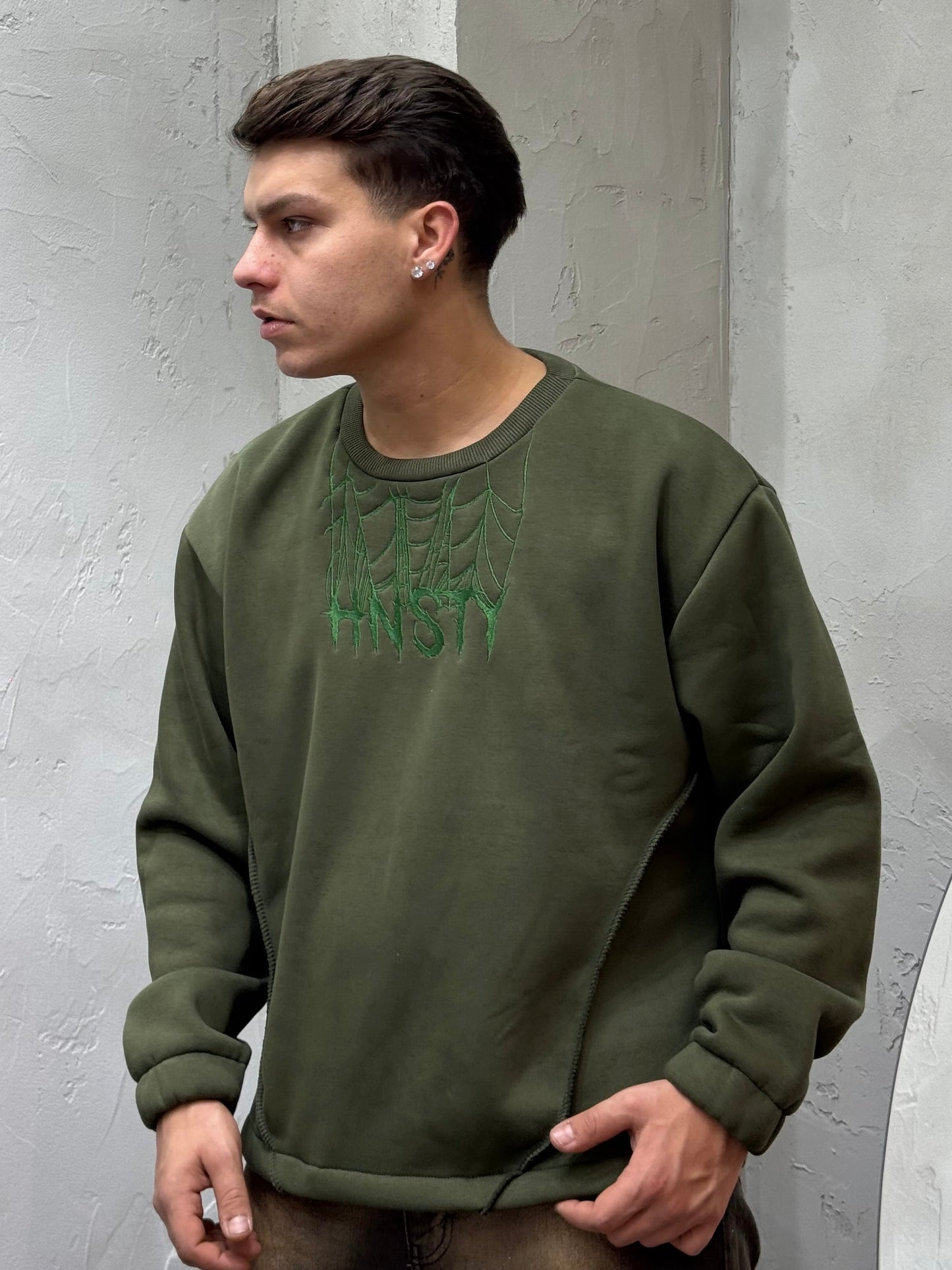 HOODIE SPIDERWEB GREEN