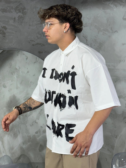 CAMICIA I DON’T FUCKING WHITE