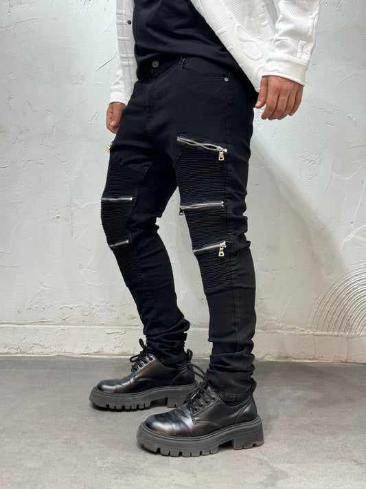 SKINNY FIT FULLED ZIP MOOD BALM*** BLACK