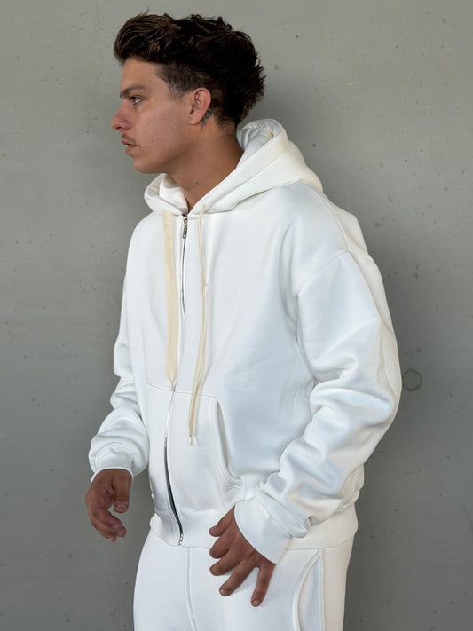HOODIE ZIP WHITE