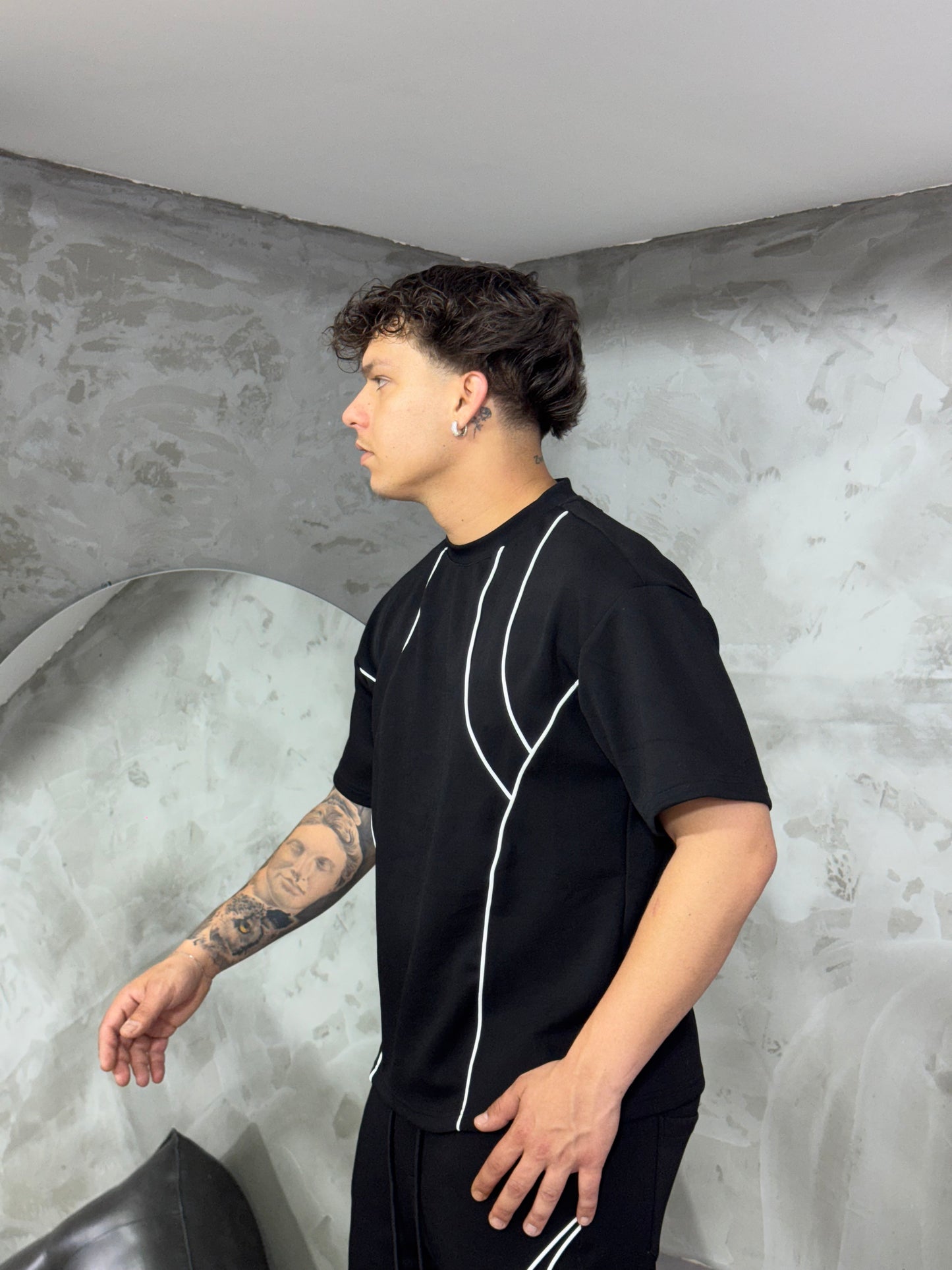 COORDSET TUTA LINES BLACK