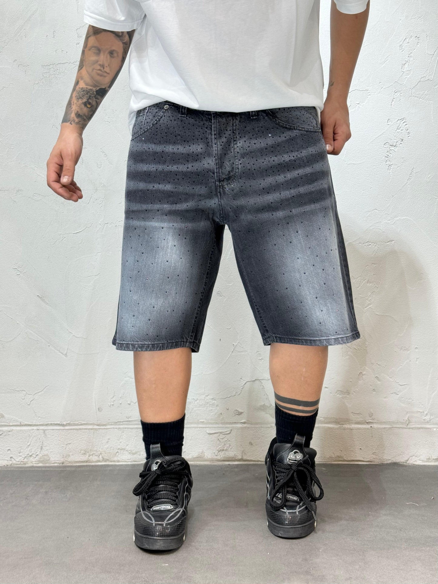 DIAMOND LUXURY GRAY BERMUDA SHORTS