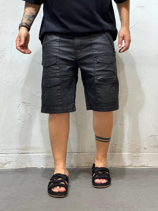SHORT BIKER CERATO WITH ZIP BLACK