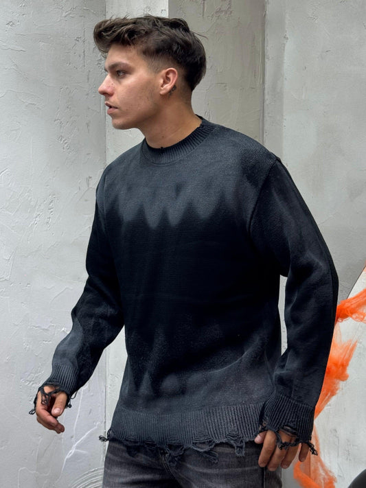 MAGLIONCINO SPRAYED BLACK