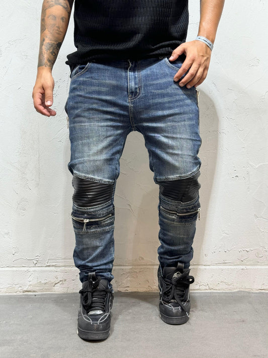 SKINNY FIT BICOLOR JEANS