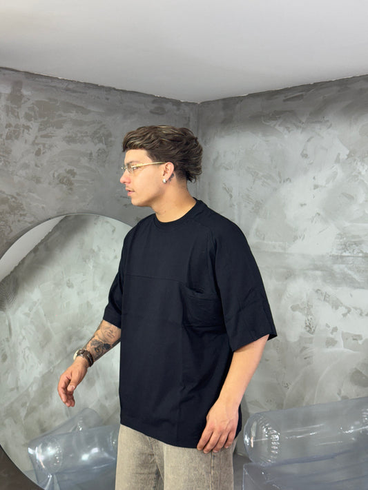 T-SHIRT BASIC SIDE POCKET BLACK