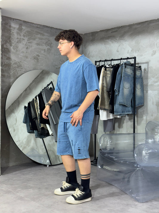 COORDSET ECONOMY TORN BLUE