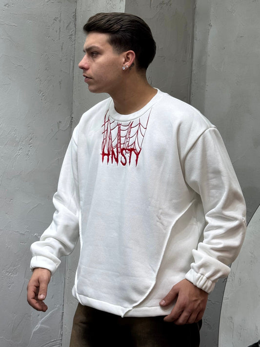 HOODIE SPIDERWEB WHITE