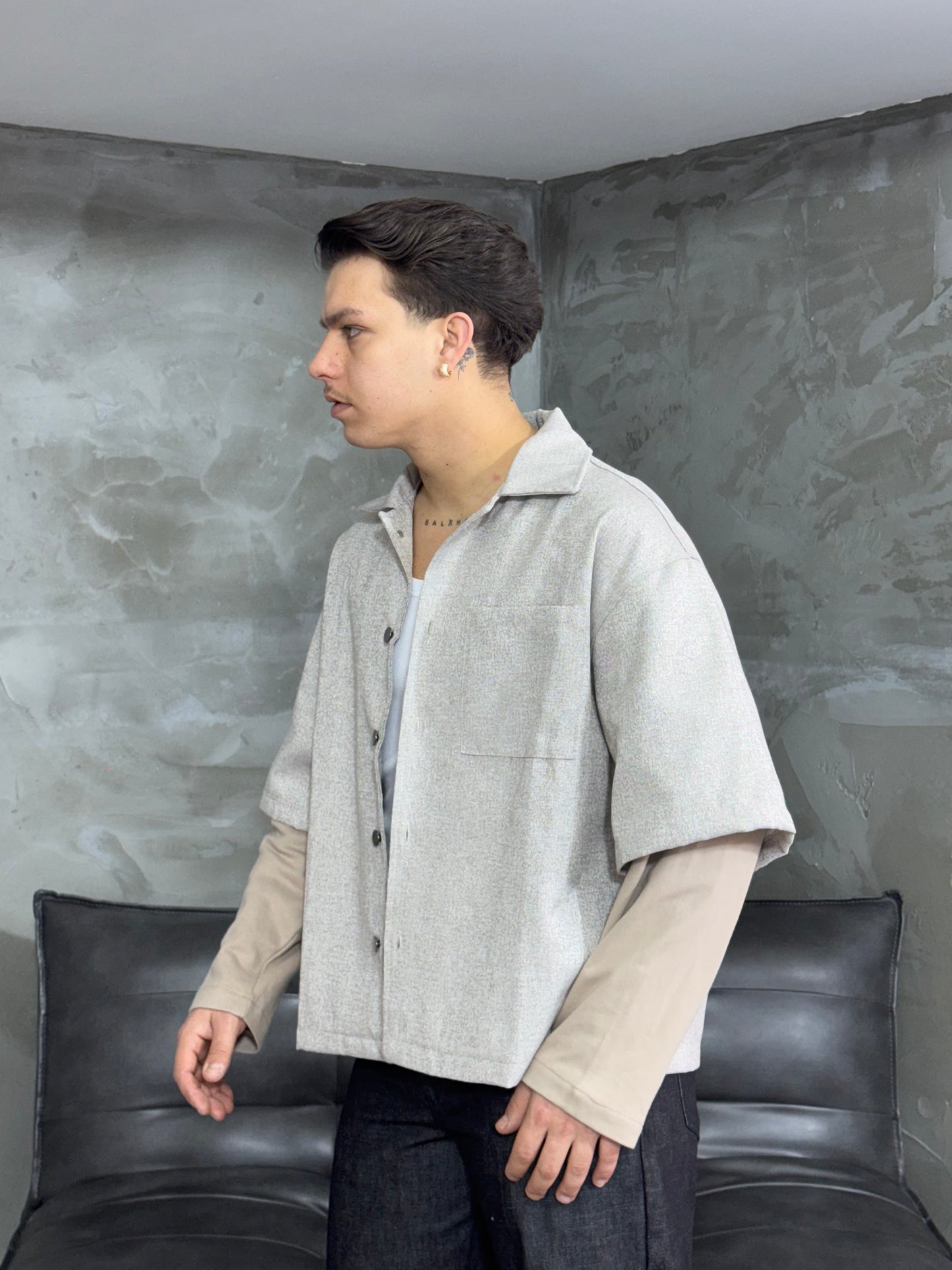 DUBBED TAUPE SHIRT BY FEAR OF LOVE