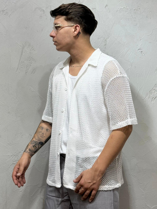 QUILTED WHITE SHIRT