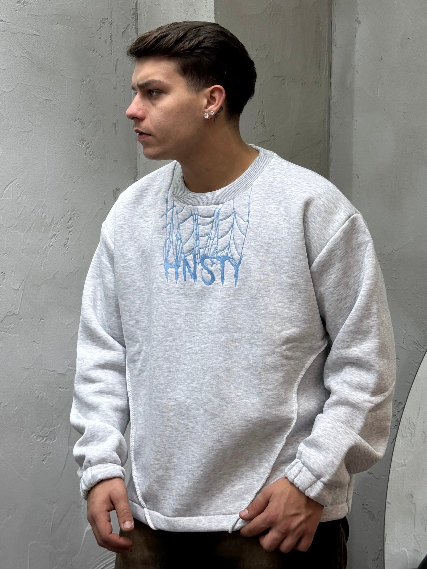 HOODIE SPIDERWEB GREY